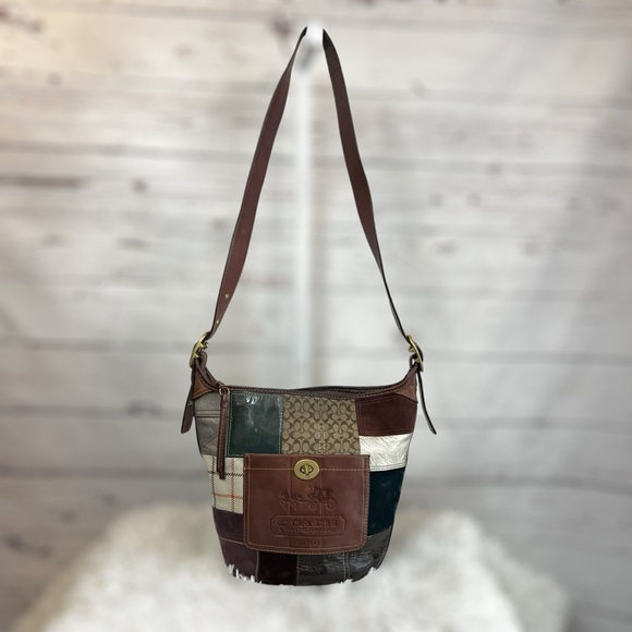 Coach Holiday Patchwork Bleecker Duffle Shoulder Bag Y2k - Picture 6 of 17